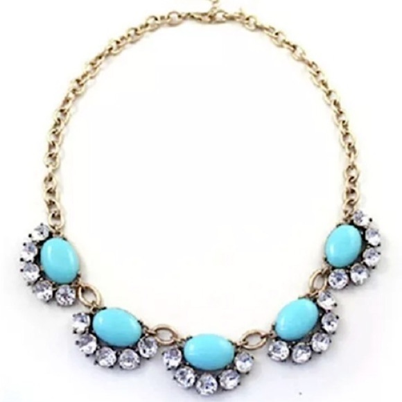 TURQUOISE CRYSTAL STATEMENT NECKLACE #307 - Picture 1 of 2